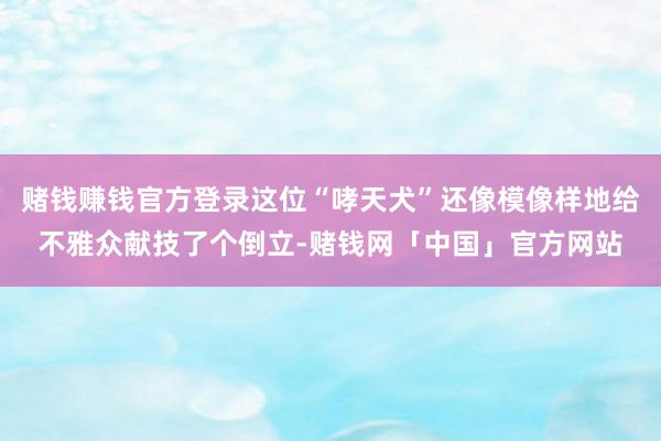 赌钱赚钱官方登录这位“哮天犬”还像模像样地给不雅众献技了个倒立-赌钱网「中国」官方网站