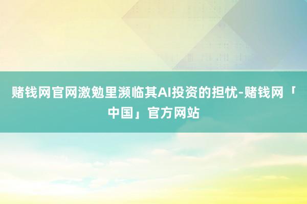 赌钱网官网激勉里濒临其AI投资的担忧-赌钱网「中国」官方网站