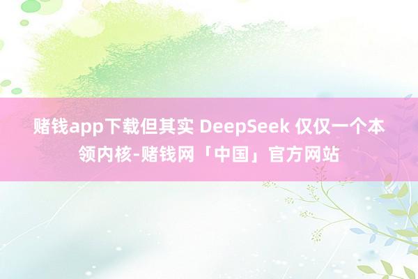 赌钱app下载但其实 DeepSeek 仅仅一个本领内核-赌钱网「中国」官方网站