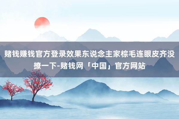 赌钱赚钱官方登录效果东说念主家棕毛连眼皮齐没撩一下-赌钱网「中国」官方网站