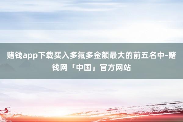 赌钱app下载买入多氟多金额最大的前五名中-赌钱网「中国」官方网站