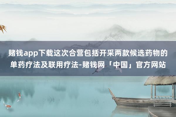 赌钱app下载这次合营包括开采两款候选药物的单药疗法及联用疗法-赌钱网「中国」官方网站