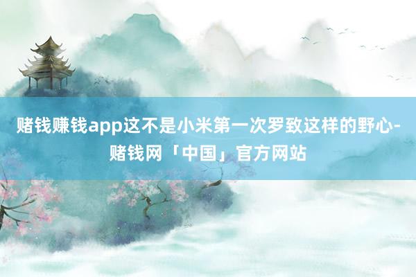 赌钱赚钱app这不是小米第一次罗致这样的野心-赌钱网「中国」官方网站