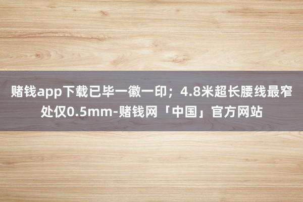 赌钱app下载已毕一徽一印；4.8米超长腰线最窄处仅0.5mm-赌钱网「中国」官方网站