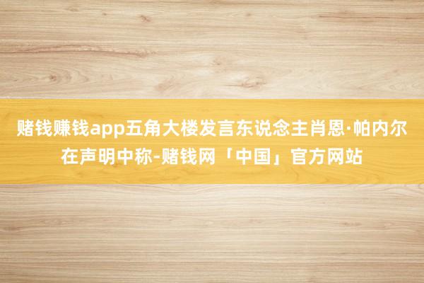 赌钱赚钱app五角大楼发言东说念主肖恩·帕内尔在声明中称-赌钱网「中国」官方网站
